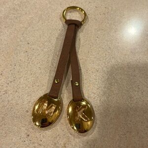 Michael Kors Gold and Brown Key Holder